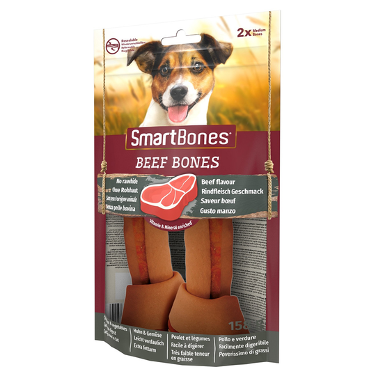 SmartBones Beef Bones med nötkött, för medelstora hundar - 2 st
