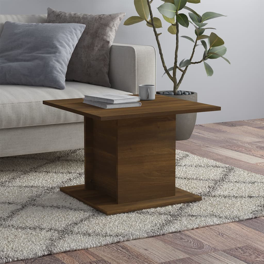 vidaXL Soffbord brun ek 55,5x55,5x40 cm spånskiva