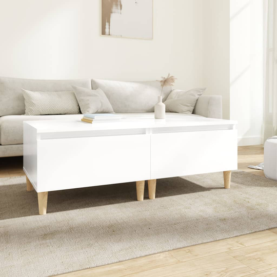 vidaXL Sidobord 2 stycken vit högglans 50x46x35 cm konstruerat trä