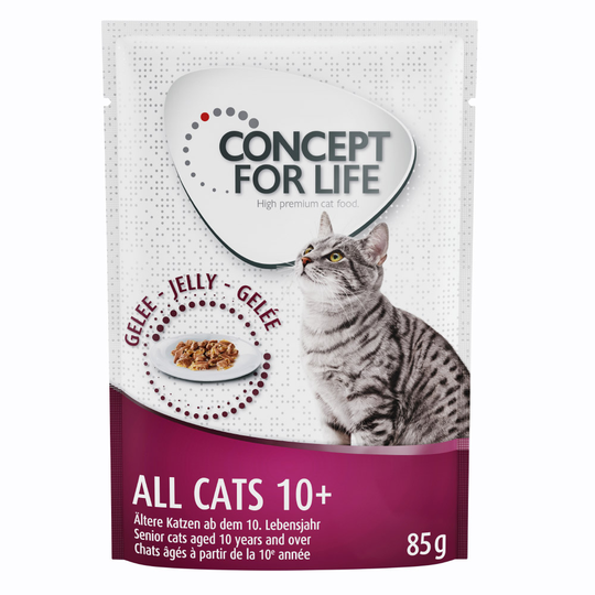 Concept for Life All Cats 10+ - förbättrad formel! - Som tillskott: 12 x 85 g Concept for Life All Cats 10+ i gelé