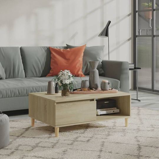 vidaXL Soffbord sonoma-ek 90x60x35 cm spånskiva