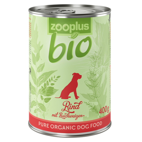 zooplus Bio i provpack: 6 x 400 g till sparpris! - Eko-nötkött med eko-äpple