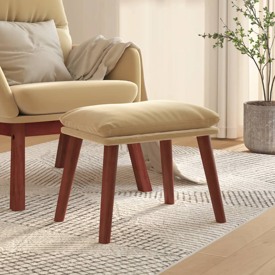 vidaXL Fotpall gräddvit 45x29,5x39 cm sammet