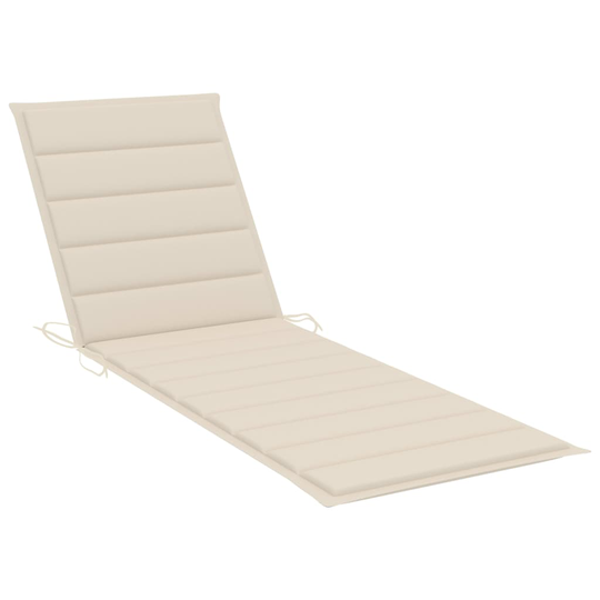 vidaXL Solsängsdyna gräddvit 200x60x3 cm tyg