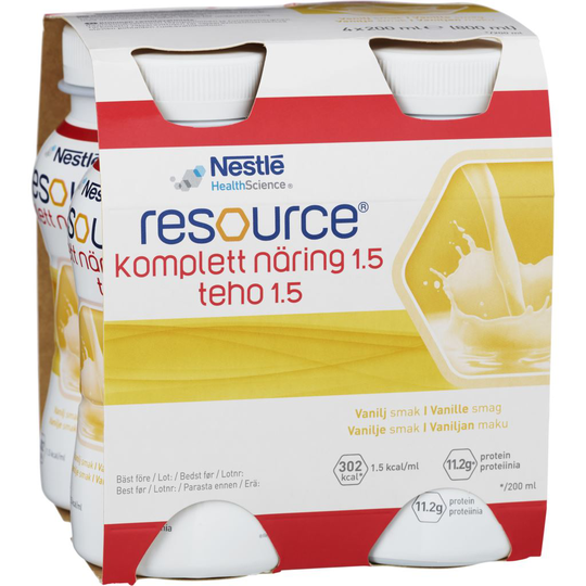 Nestlé Resource Komplett Näring 1.5 Vanilj 4 x 200 ml