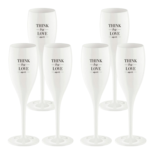 Koziol - Cheers Champagneglas 6-pack: Think Less Love More