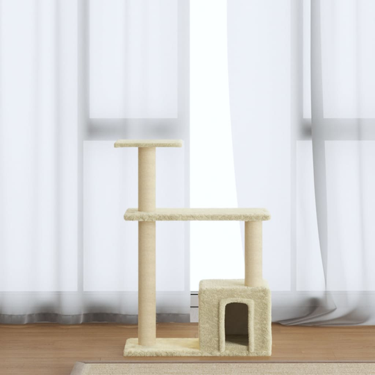 vidaXL Klösträd med klöspelare i sisal gräddvit 70 cm