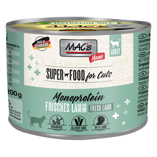 Ekonomipack: MAC's Cat Mono Sensitive 12 x 200 g - Lamm