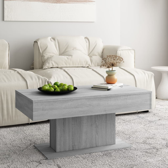 vidaXL Soffbord grå sonoma-ek 96x50x45 cm konstruerat trä