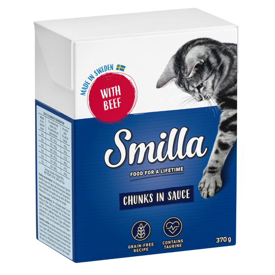 Smilla Chunks i sås 6 x 370 g Blandpack: Kyckling, Nötkött, Kycklinglever