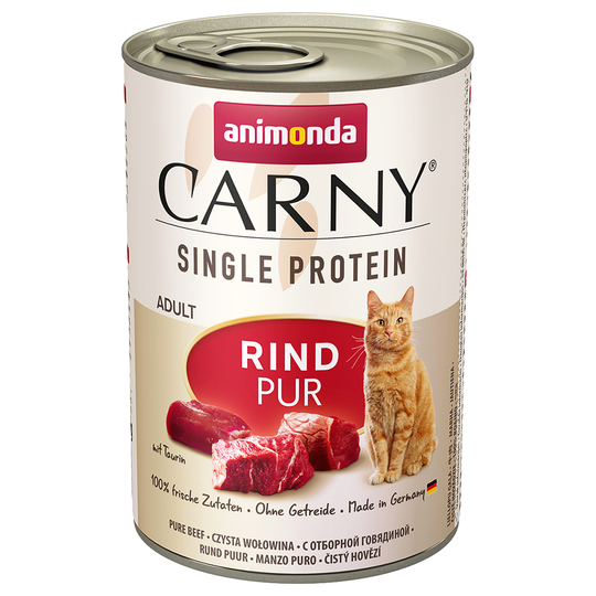 Ekonomipack: Animonda Carny Single Protein Adult 24 x 400 g - Nötkött pur