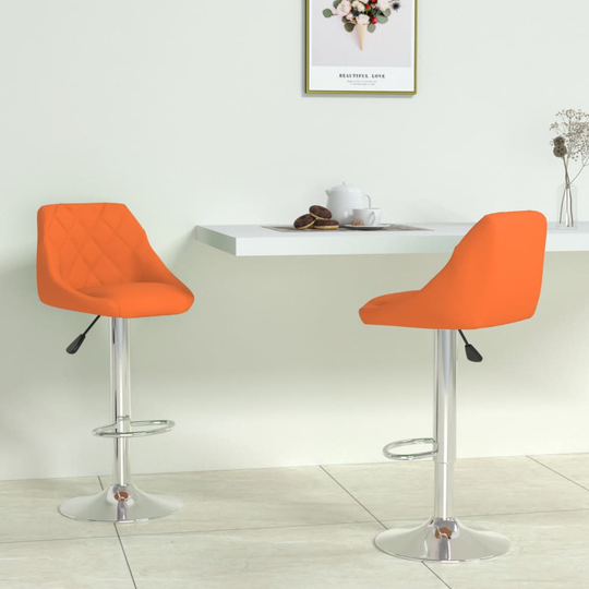 vidaXL Barstolar 2 st orange konstläder