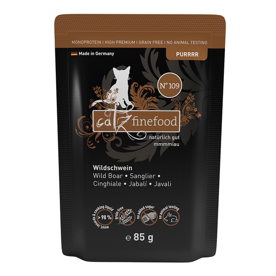 Ekonomipack: catz finefood Purrrr Pouch 24 x 85 g - No. 109 Vildsvin