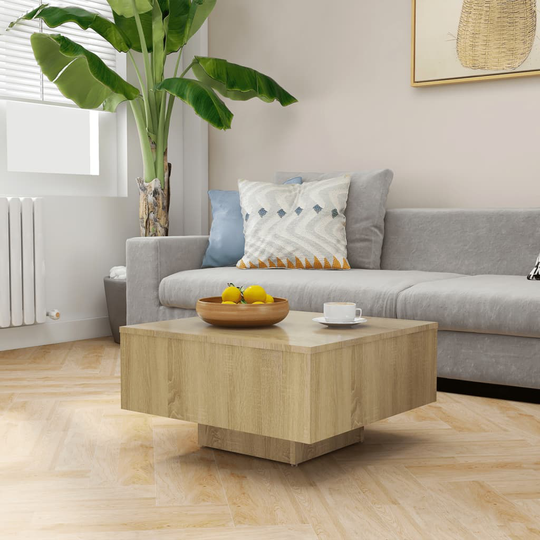 vidaXL Soffbord sonoma-ek 60x60x31,5 cm spånskiva