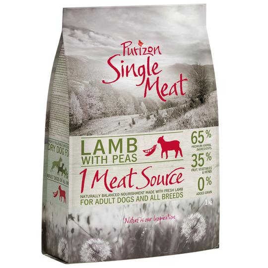 Testa nu - 1 kg till kanonpris! Purizon torrfoder - Single Meat Adult Lamb & Peas - Grain Free