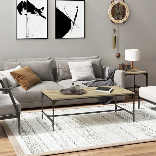 vidaXL Soffbord sonoma-ek 80x50x35 cm konstruerat trä