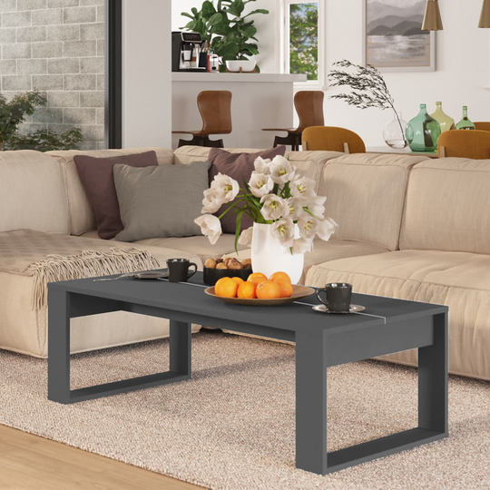 vidaXL Soffbord grå 110x50x35 cm konstruerat trä