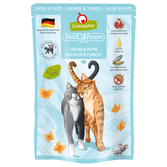 GranataPet DeliCatessen Pouch 6 x 85 g - Lax & kalkon