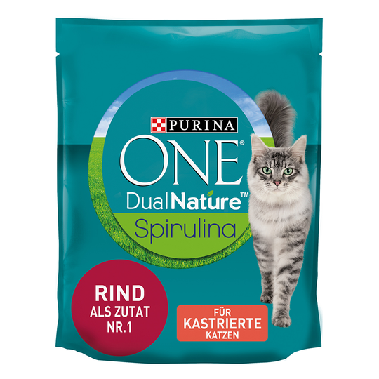 Purina ONE Dual Nature Sterilized Nötkött med spirulina - Ekonomipack: 3 x 1,4 kg