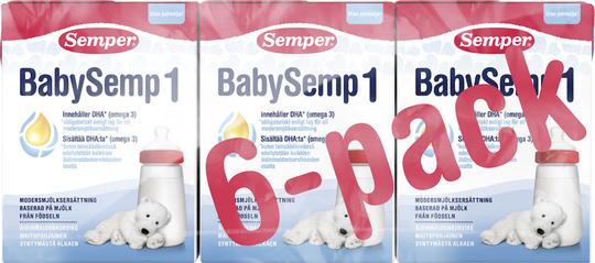 Semper BabySemp 1 Drickfärdig Modersmjölksersättning 6-pack