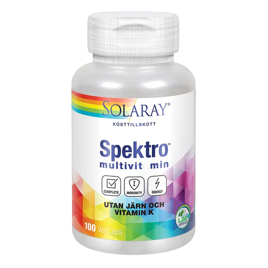 Solaray Spektro Multivitamin utan järn, 100 kapslar