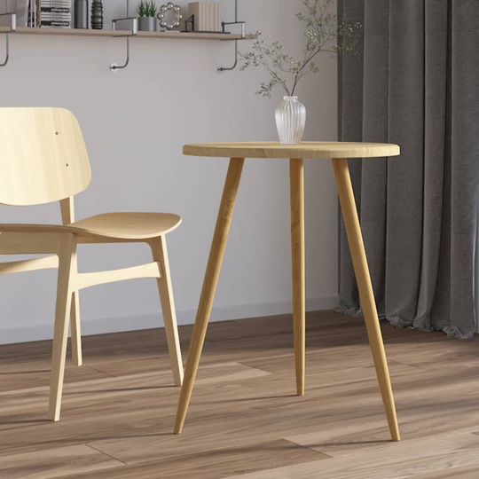 vidaXL Cafébord ljusbrun Ø60x76 cm MDF och järn