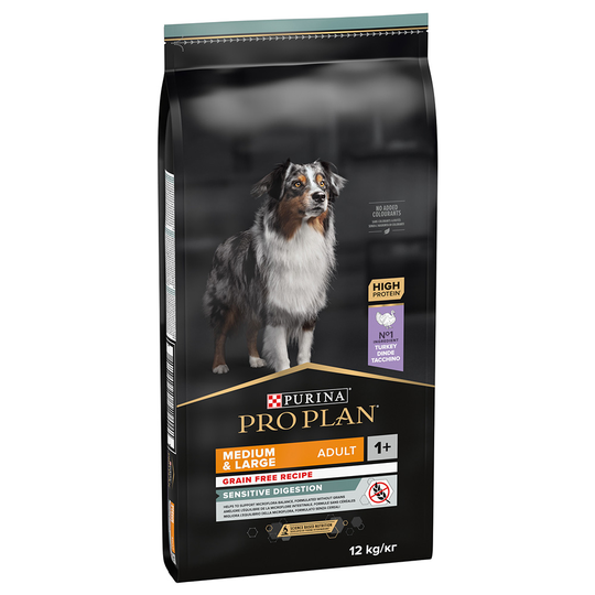 10 kg + 2 kg / 12 kg + 2 kg på köpet! 12 kg / 14 kg Pro Plan - Medium & Large Adult OPTIDIGEST Grain Free (12 kg)