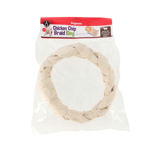 Dogman Chicken Chip braid ring Vit XXL 25cm