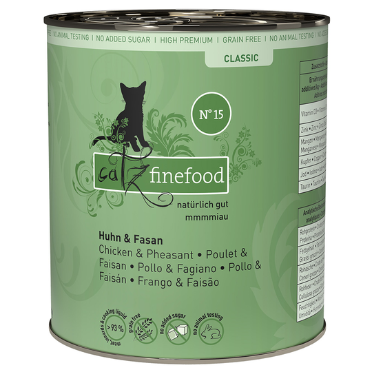 Ekonomipack: catz finefood på burk 24 x 800 g - Kyckling & fasan