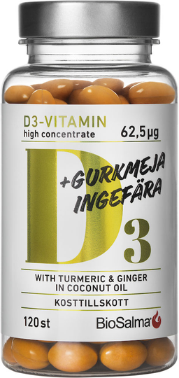 BioSalma D3 62,5 μg + Gurkmeja Ingefära 120 st