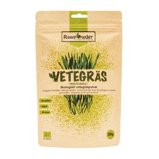Rawpowder Vetegräs, 200g pulver ekologisk