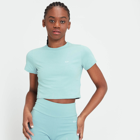 MP Women's Essential Body Fit Crop T-Shirt - Isblå - XS