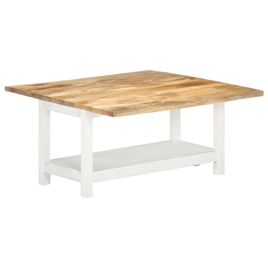 vidaXL Förlängningsbart soffbord vit 90x(45-90)x45 cm massivt mangoträ