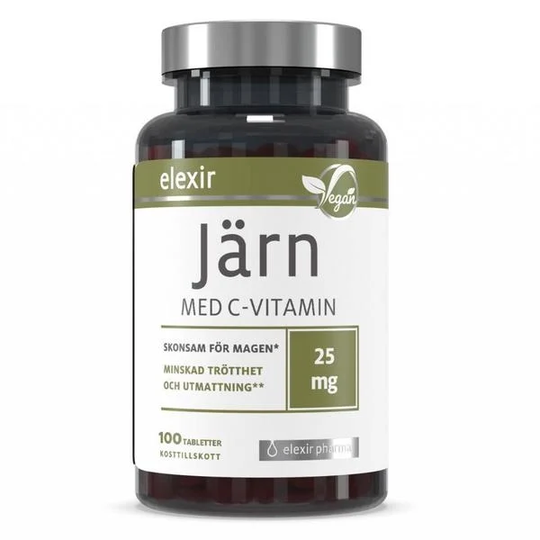 Elexir Pharma Järn med C-Vitamin 100 tabletter