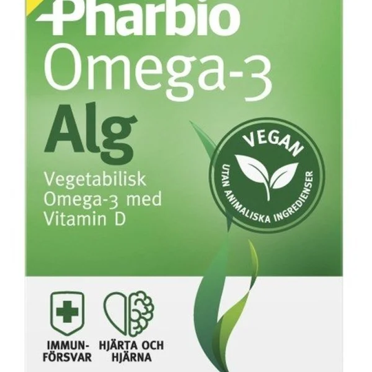 Pharbio Omega-3 Alg 30 kapslar