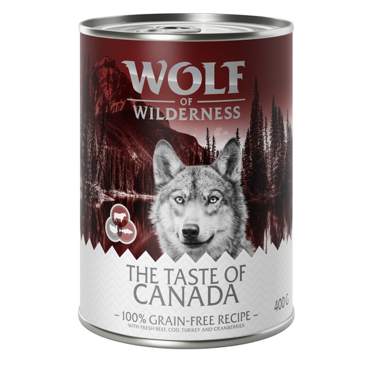 Ekonomipack: Wolf of Wilderness The Taste Of 12 x 400 g - The Taste Of Canada