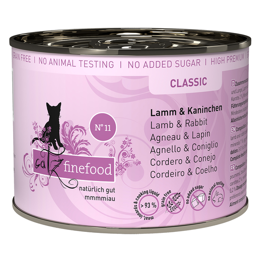 Ekonomipack: catz finefood på burk 24 x 200 g - Lamm & kanin