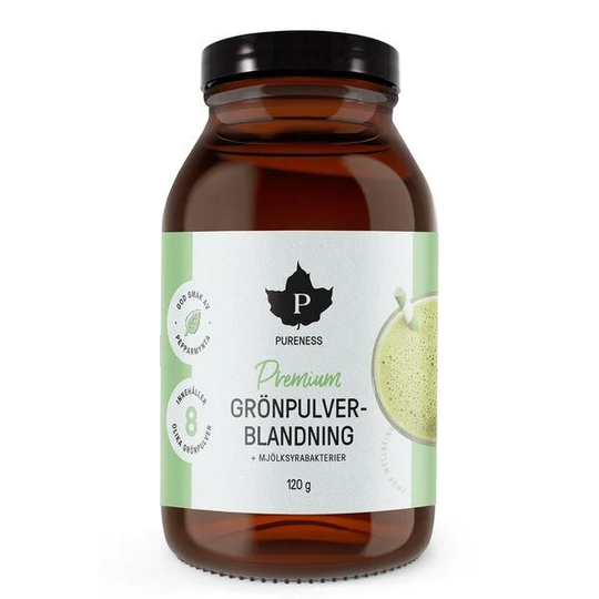 Pureness Premium Grönpulverblanding + mjölksyrabakterier 120 g