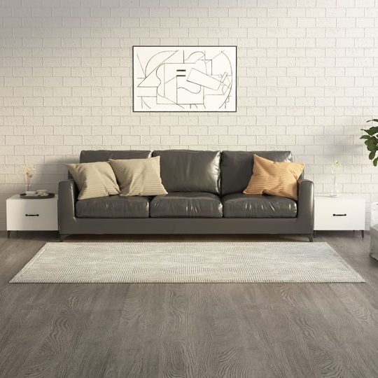 vidaXL Soffbord med metallben 2 st vit högglans 50x50x40 cm