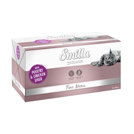 Ekonomipack: Smilla Fine Menu 24 x 100 g Fjäderfä & kycklinglever