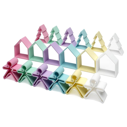 dëna Leksakshus barnfigurer & träd Pastel 18 delar silikon