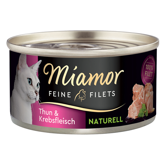 Miamor Fine Filets Naturelle 6 x 80 g - Tonfisk & krabbkött