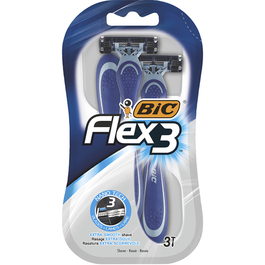 BIC Flex3 Rakhyvlar för Män 3-pack
