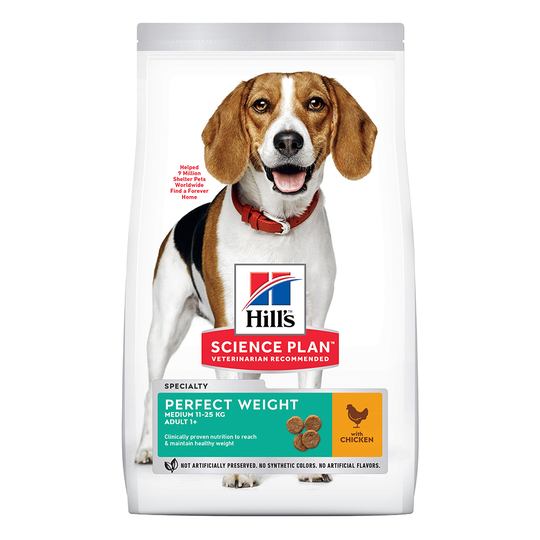 Ekonomipack: 2 x Hill's Science Plan hundfoder - Perfect Weight Medium Chicken (2 x 12 kg)