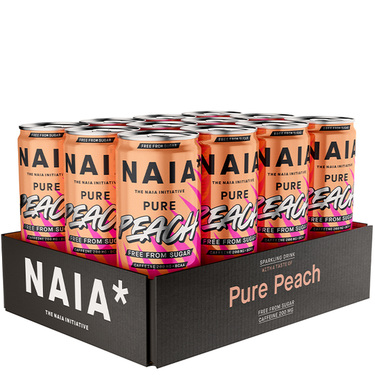 12 x NAIA* Energy Drink, 330 ml, Pure Peach