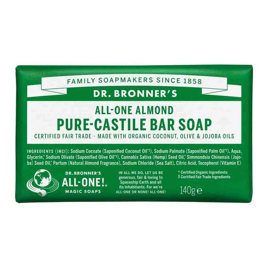 Dr Bronners Bar Soap Almond, 140g ekologisk