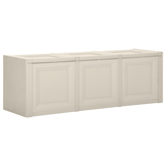vidaXL Dynlåda gräddvit 125x40x42 cm 130 L