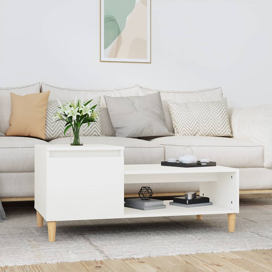 vidaXL Soffbord vit 100x50x45 cm konstruerat trä