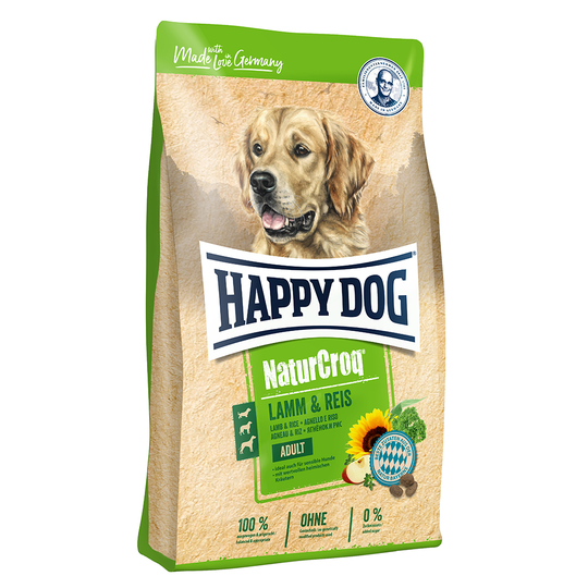Ekonomipack: 2 stora påsar Happy Dog NaturCroq Lamm & ris (2 x 15 kg)