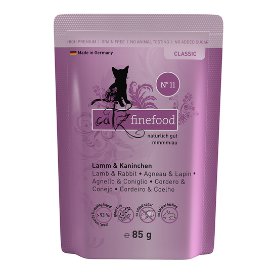 Ekonomipack: catz finefood i portionspåse 16 x 85 g - Lamm & kanin